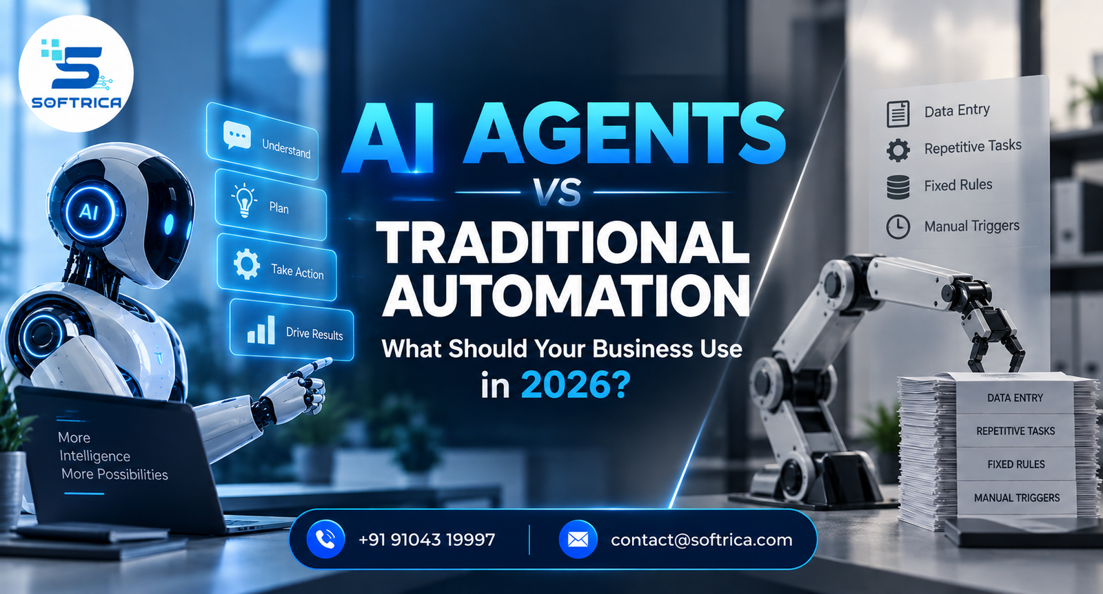 AI agents vs traditional automation for business automation in 2026